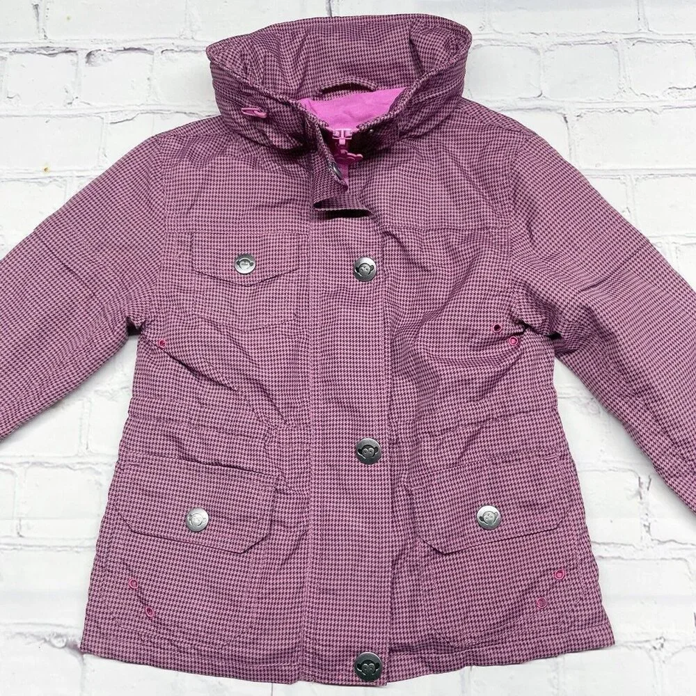 Appaman 2T Lightweight Nylon Windbreaker Jacket Lined Pink Black Houndstooth - Picture 4 of 11